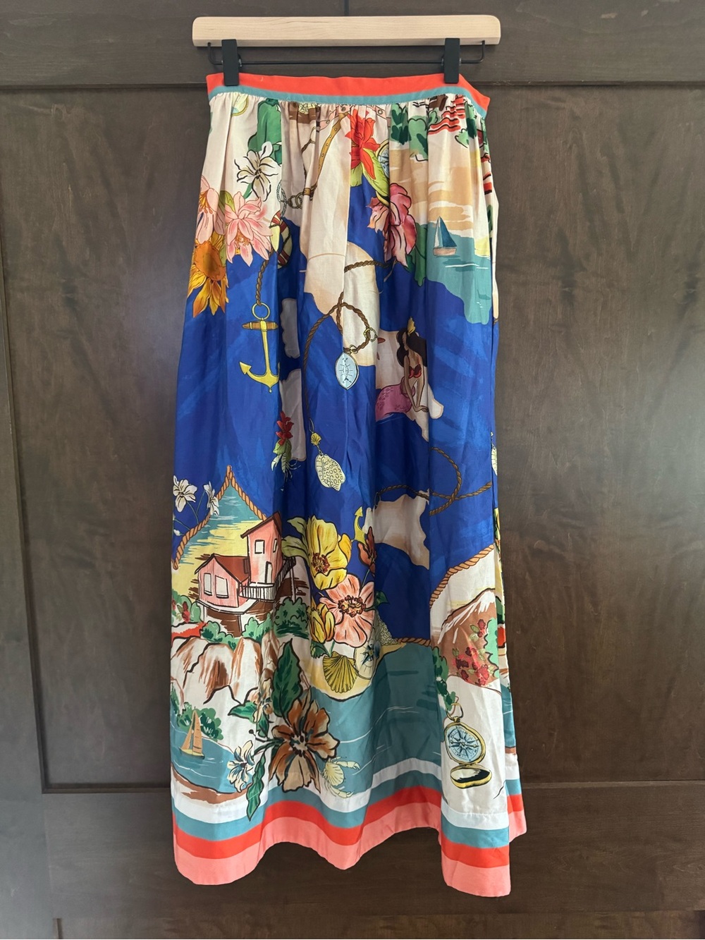 NWT Antonio Melani Cotton Sea La Vie Evie Ocean Print Skirt Size 4